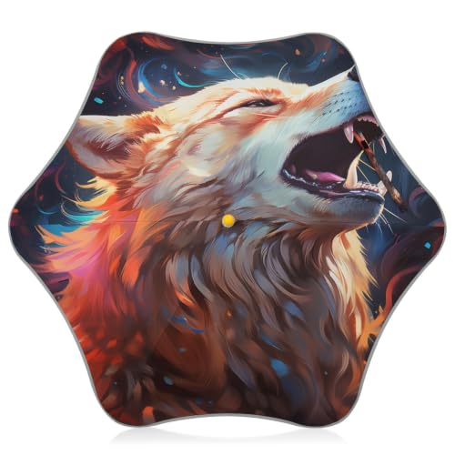 Parapluie enfant loup hurlant pour aller à l'école en toute sécurité