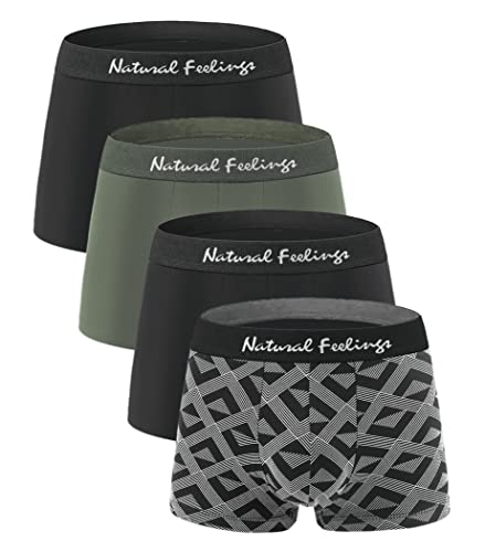 Natural Feelings Mens Underwear Trunks Mens Modal Boxer Briefs for Men Pack of 4