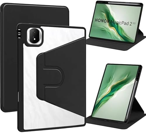 Vurtboly Hybrid Case Compatible with Honor Magic Pad 2 12.3inch 2024 Cover, Clear Acrylic Multi-Angle Hard PC Case with Pen Holder Protective Stand Cover for Honor Magic Pad 2 12.3" 2024