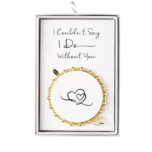 Bracelet cœur I Couldn't Say I Do Without You en plaqué or pour témoin de mariage unique