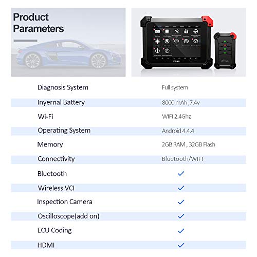 XTOOL PS90 Tablet PC OBDII Code Reader Full System Diagnostic Tool for Oil Reset/EPB/BMS/SAS/DPF/TPMS Relearn and Key Immobilizer