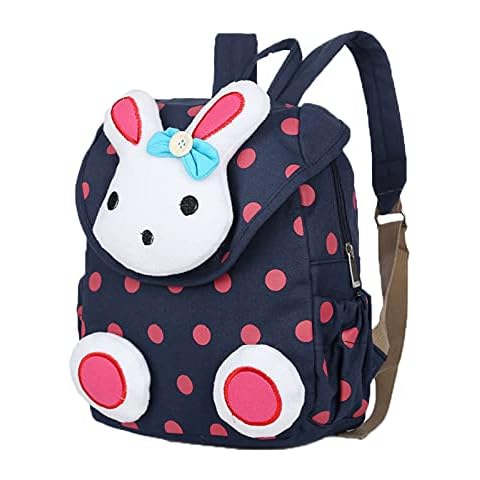 Xinyanmy Cute Rabbit Kids Backpack Baby Girls Book Bag Little School Bag Kindergarten Best Gift for 1-3 Years Old Dark Blue Cover