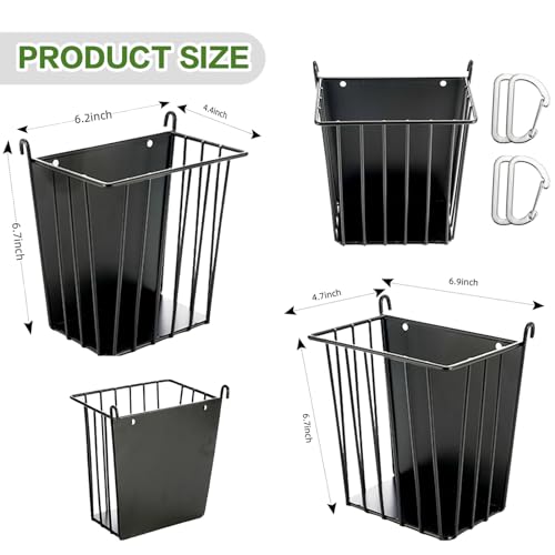 LUAVIARU Upgrades 4pcs Hay Feeder Rabbit - Guinea Pig - Metal Frame Hay Rack with Adjustable Hook - Less Wasted - for Guinea Pig, Bunny, Chinchilla Cage Accessories - Bunny Feeder