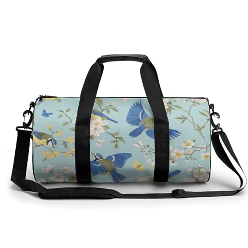 Sac de voyage fleurs d'oiseaux bleues cabine pour éviter les frais