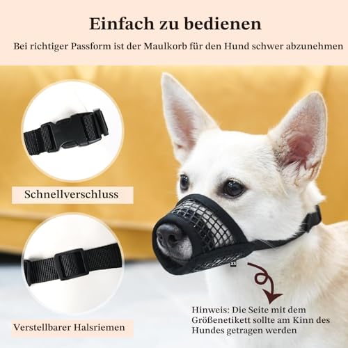 Mayerzon Maulkorb aus weichem Netzgewebe für kleine Hunde, die beißen | XXS