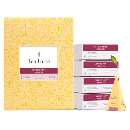 Tea Forte Citrus Mint Event Box Tea Set, 40 Pyramid Infusers