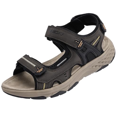 Image of Queday Womens Mens Sport Sandals Outdoor Hiking Sandals with Arch Support Comfortable Athletic Beach Sandals for Travel Walking Trekking Camping