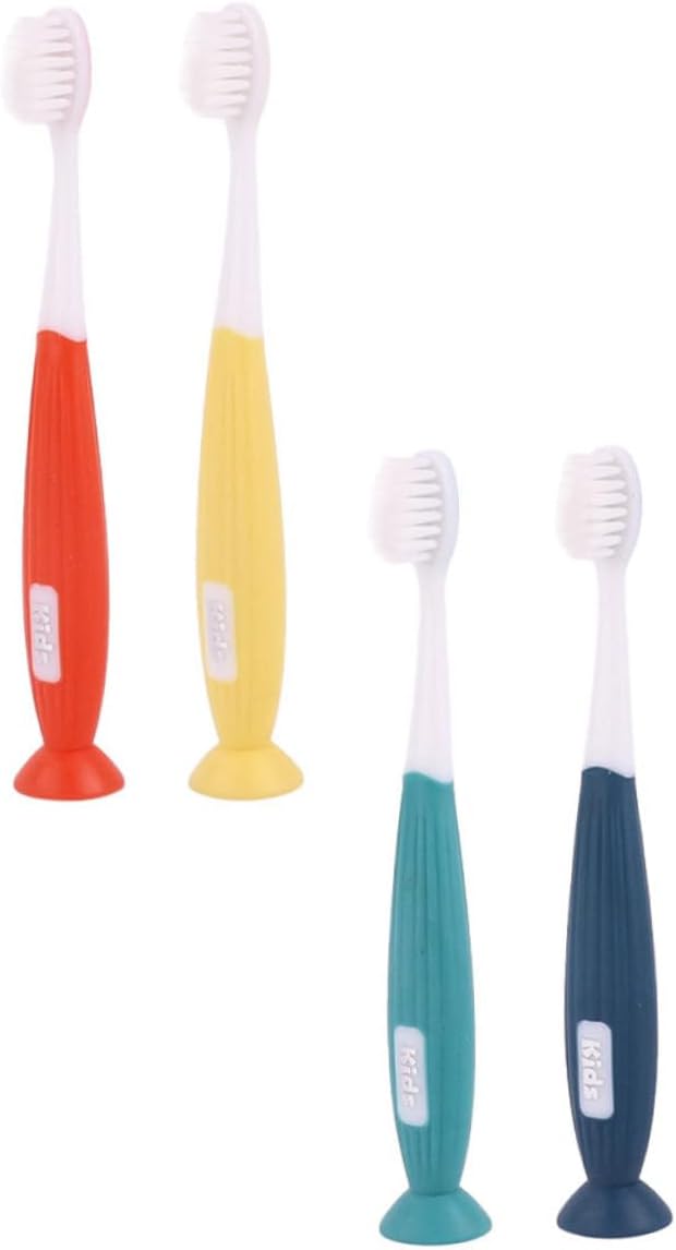 4pcs Soft Bristle Toothbrush for Ages Ergonomic Non-Slip Handle Adorable Cartoon Design Manual Dental Care Tool for Oral Hygiene at Home and Travel