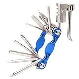 Multifonction, y compris des outils tels que des clés, tournevis, extracteur de chaîne et clés Allen. Compact et léger, facile à transporter. L'outil d'entretien multifonction 11 en 1 pour vélos intègre plusieurs outils couramment utilisés, ce qui le...