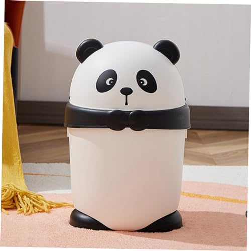 Bote de basura OUNONA con tapa diseño panda plástico miniatura 5