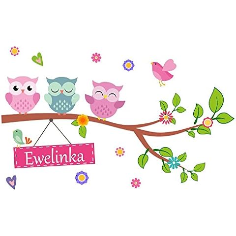 madras24pl Wall stickers Kids Baby Children's colorful stickers Animal Trees Cute Owl Wall Decals Nursery Bedroom Livingroom Decoration Childroom owls hearts birds Cover