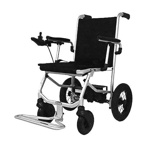 Silla de ruedas eléctrica inteligente plegable para personas mayores y discapacitadas Silla eléctrica ligera todo terreno con movilidad portátil inversa Silla de ruedas automática,Black-74CM*60CM*90CM
