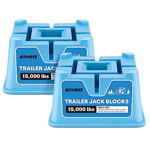 Kohree Trailer Jack Block, Up to 15,000 lbs, Sturdy RV & Camper Blocks