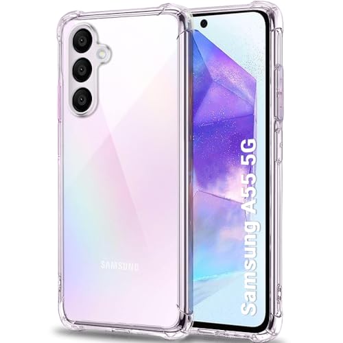 TheGiftKart Transparent Crystal Clear Back Cover Case for Samsung Galaxy A55 5G | Shockproof Soft TPU Case | Cushioned Edges for Ultimate Protection Back Cover Case for Samsung A55 (TPU, Transparent)- Best and cheap mobile covers in India