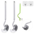 2Pcs Curved Toilet Bowl Brush Without Holder for Bathroom Deep Cleaning, Toilet Brush Durable Under The Rim Household Cleaning Brushes