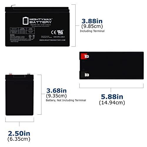 Mighty Max Battery ML7-12F2-12 Volt 7 AH, F2 Terminal, Rechargeable SLA AGM Battery - Pack of 8 by Mighty Max Battery - Image 2