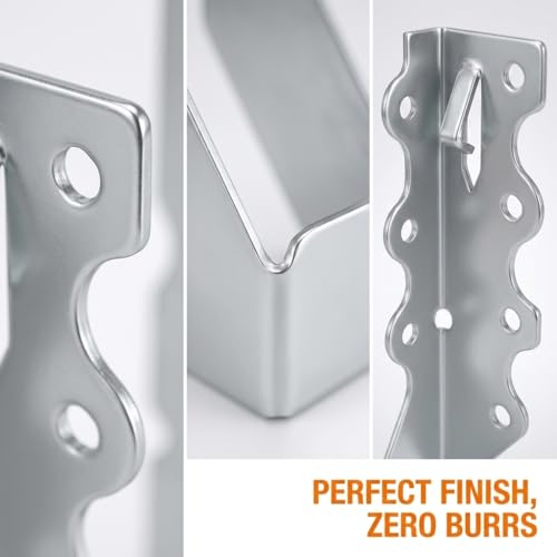 Image of 25 Pack 2x8 Joist Hangers, 18 Gauge Galvanized Face Mount | Wood connectors for rafters, beams and framing projects; suitable for decks, floors and pergolas.