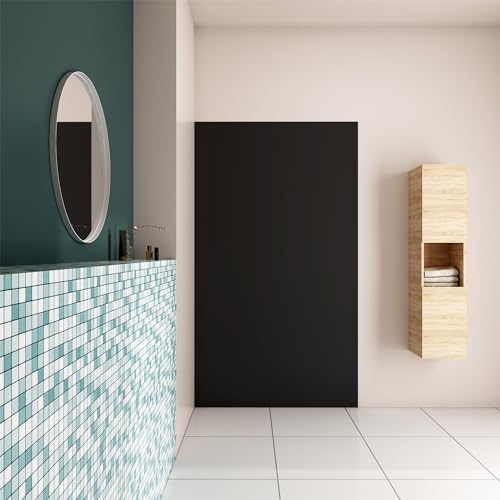 AICA Panel de pared para ducha en Aluminio, Negro mate, 120x210cm, Revestimiento de paredes