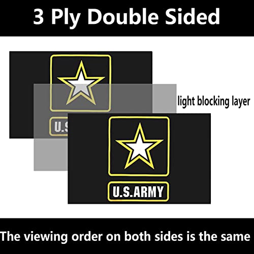 Us Army Military Flag 3X5 Outdoor Double Sided 3 Ply-Made In Usa-United States Army Flag Durable Polyester Double Stitched Clear Pattern Vivid Colors Comes With 2 Brass Grommets For Indoor Outdoor Office Company #TOP1