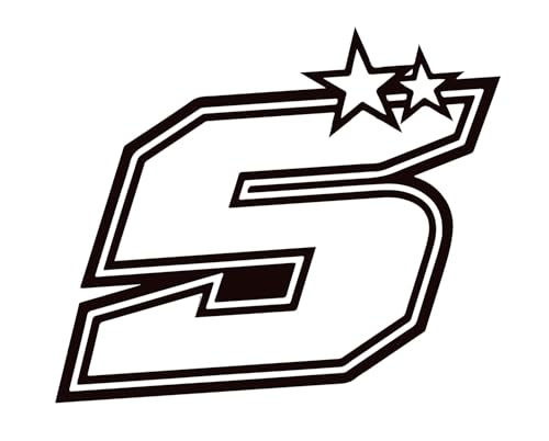 Sticker ZARCO Johann – Autocollant Vinyle Découpe Sans Fond - Numéro 5 – Logo Pilote MotoGP Français – Haute Qualité, Résistant UV et Lavage –...
