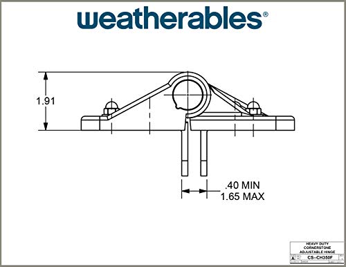 Weatherables Multi-Adjustable Heavy Duty Gate Hinges – Nylon Polymer Self-Closing Gate Hardware, Made For Easy Installation On Wood, Metal & Vinyl Gates Up To 150 Pounds (Pack Of 2) #TOP7