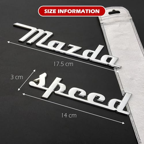 Image of Rear Trunk Mazzda Speed Emblem Decor Badge Decal Compatible with Full Range of Mazzda 3 6 CX MX Miata, etc (MS Chrome)