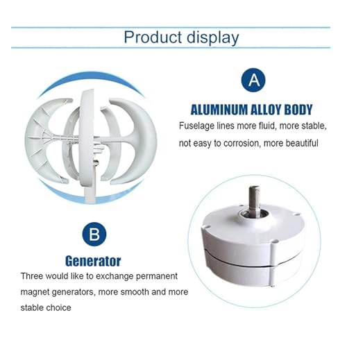Turbina de viento vertical 3000W 24V con controlador para yates 4