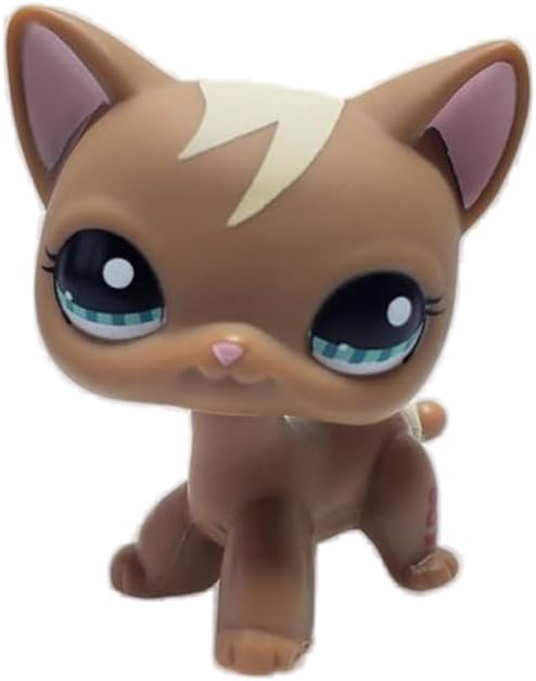 Mini Pet Collection #1170 Brown Short Hair Cat Blue Eyes Rare Kitty Toys Gift