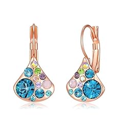 Blue Green Crystals/Rose Gold-tone