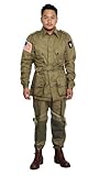 Generic Men's WWII US M42 Airborne Jumpsuit Uniform Jacket And Trousers M Khaki