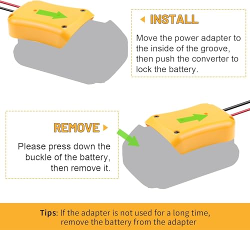 Image of Kzreect 2 Pack for Power Wheel Adapter Compatible with Dewalt 20V Battery | 12AWG, Wire Terminals, 30A Fuse Holder, Switch, Battery Converter Kit for DIY RC Car Toys LED Motor