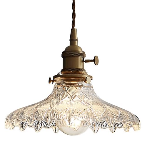 Lampe en laiton créative et abat-jour en verre à haute diffusion pour douille standard E27
