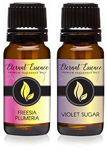 Image of Eternal Essence Oils 2 Pack 10ml Premium Fragrance Oil - Freesia Plumeria & Violet Sugar - for Candle, Soap Making, Aromatherapy, Diffusers, Home Care, & Humidifiers