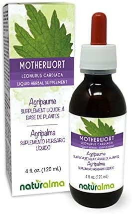 Naturalma Motherwort (Leonurus cardiaca) herb with Flowers Alcohol-Free Tincture 4 fl oz Liquid Extract in Drops | Herbal Supplement | Vegan | Product of Italy