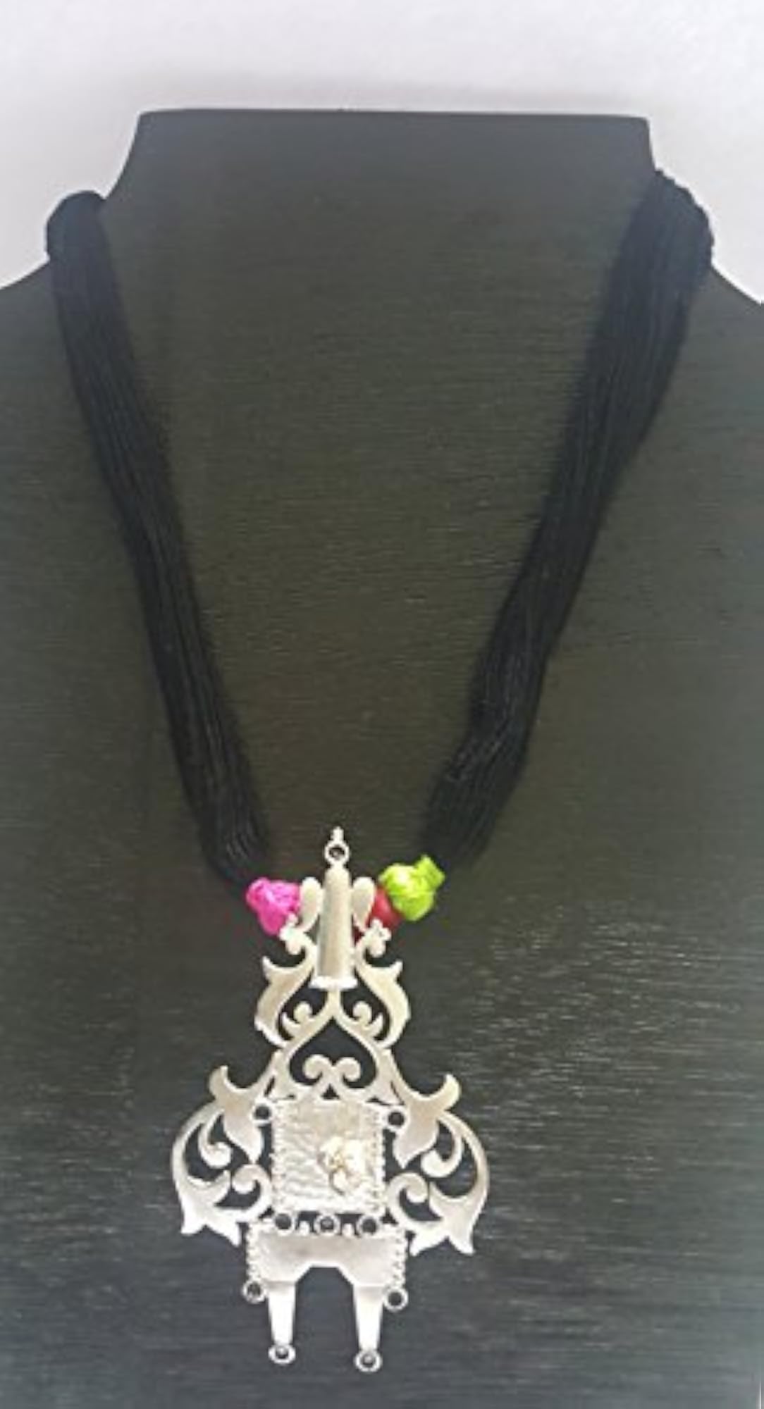 Ethnic Silver Cutwork Pendant for Girls
