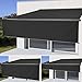 Mendler Elektrische Vollkassetten-Markise T124, 4,5x3m ausfahrbarer Volant - Polyester Anthrazit, grau