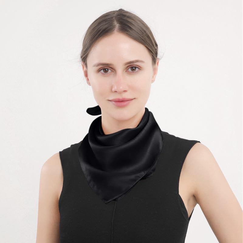 ANDANTINO 100% Mulberry Silk Scarf -21” Lightweight Square Neckerchief – Breathable Digital Printed Scarves with Gift Packed - Image 2