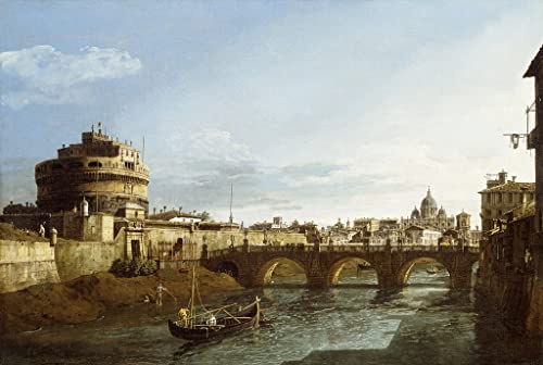 Tableau Toile Bernardo Bellotto décoration murale salon affiche art le Tibre 60x90cm