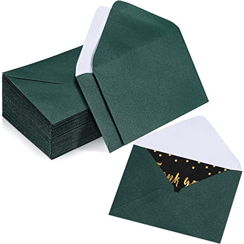 200 Count Wedding Gift Card Envelopes Bulk Mini Envelopes Small Paper Gift Card Sleeves Greeting Business Card Envelopes Tiny Envelope Pockets For Graduation, 4 X 2.7 Inch (Green) #TOP11