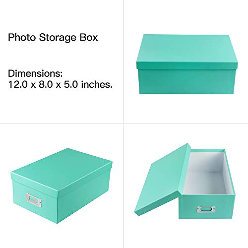 Novelinks Photo Case 4" X 6" Photo Storage Box - 10 Inner Picture Storage Container Photo Organizer Case Picture Box Storage Photo Craft Keeper (Green) #TOP1
