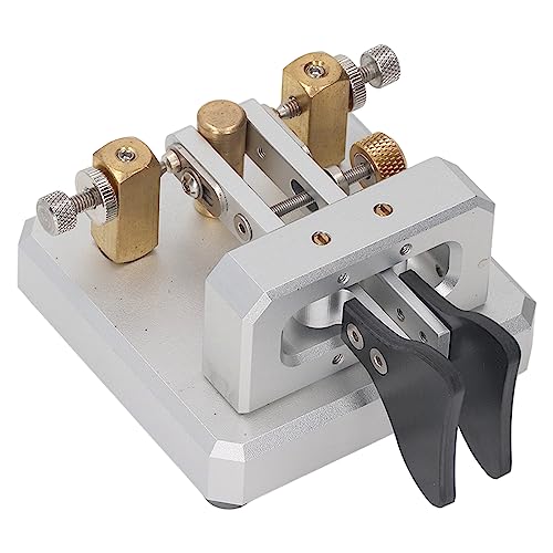 Image of CW Key, Good Workmanship Easy Tapping Automatic Morse Code Key Carbon Fiber Paddles Silver Contact for Training (Silver)