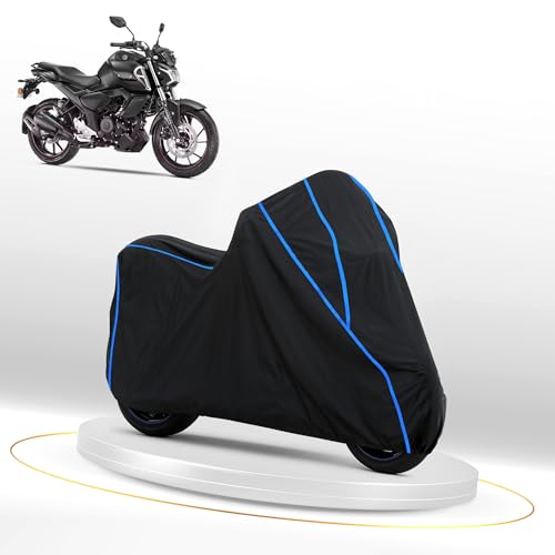 Image of Waterproof Bike Cover for Yamaha FZ FI | Heavy Duty Polyester | All-Weather, Dustproof, UV Protection | Triple Stitched Elastic Hem, Snug Fit Black