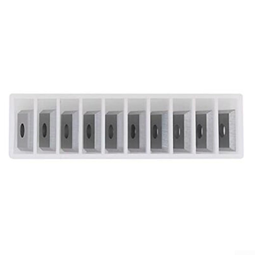 DAZZLEEX Lot De 10 Plaquettes Carbure De Tungstène Carrées 12x12x1.5 Mm - 4 Bords Indexables - Angle 30° - Pour Tournage Bois, Raboteuse