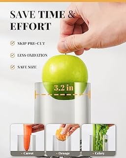 GDOR Juicer 1200W Juicer Machine with Larger 3.2" Feed Chute, Titanium Enhanced Cutting System, Centrifugal Juice Extractor Maker with Heavy Duty Full Copper Motor, Dual Speeds, BPA-Free, Silver 2.0