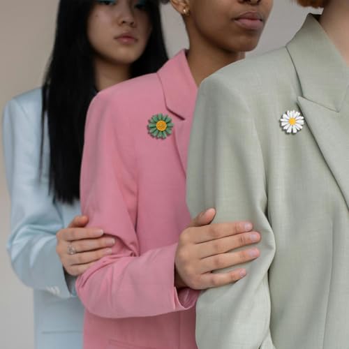 Image of PATIKIL Daisy Pin, Flower Women Brooch Lapel Pins Sunflower Suit Lapel Pin for Shirt Hat Cardigan Sweater Decorate Tie Tacks Pin Back Clutch Jewelry Gifts