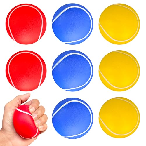 Adhawk 3 Pack Soft Tennis Balls 7cm Foam Balls Lightweight Ideal for Kids Practice Foam Tennis Balls for Training and Garden Play Durable Sponge Balls for Pets Schools and Recreational Use