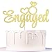 Auteby Engaged Cake Topper - Engagement Wedding Party Decorations Supplies (gold)