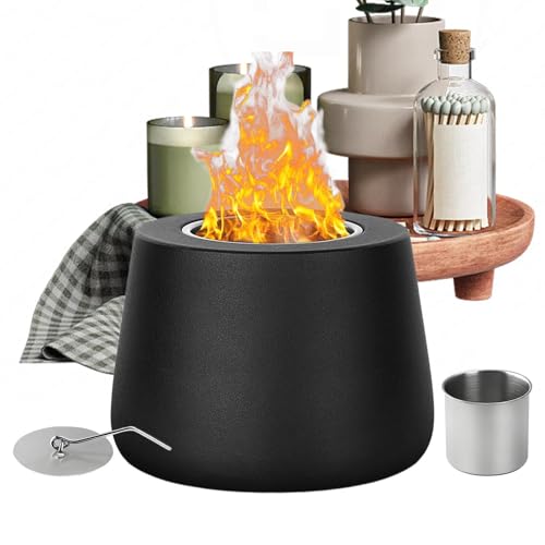 Cesta de fuego portátil para interiores y exteriores – Escultura moderna que ahorra espacio | Portátil para el exterior | Para la terraza, el balcón, el jardín, el salón, camping y barbacoa