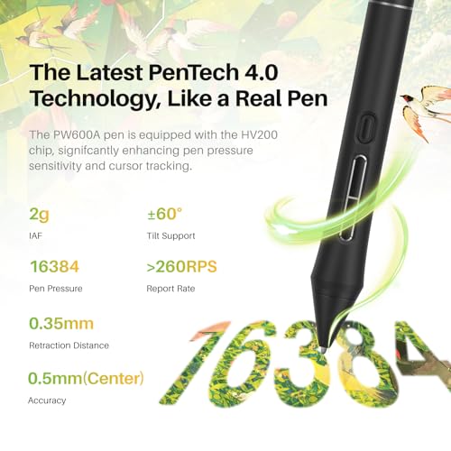 Image of HUION Kamvas Pro 16 V2 Drawing Tablet with Screen, 16384 Levels Pen, 15.6 inch | Battery-Free PenTech 4.0, Full Lamination Canvas Glass 2.0, Smart Touch Bar and 6 Keys, Works with PC, Mac and Linux