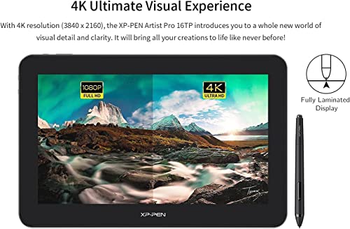 Image of Drawing Tablet with Screen XPPen Artist Pro 16TP Touch Screen 4K UHD Computer Graphics Tablet 15.6inch Graphic Drawing Monitor Creative Pen Display Drawing Touch Screen with 92% Adobe RGB